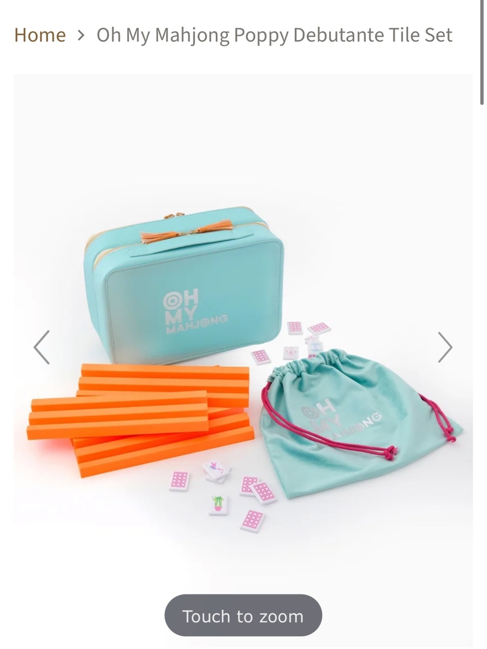 Oh My Mahjong Travel Set with Pink Patterned Case - Picture 6 of 7